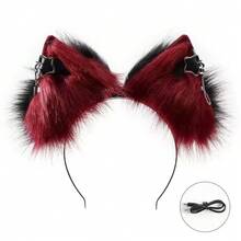 Tienda Tutu Orejas Móviles Motorizadas Cosplay Sensor de Movimiento Sensor de Tacto Anime Convención Diadema de Orejas de Animal Realista Recargable Accesorio de Orejas de Gato Móvil - Máscaras Disfraz de Zorro de Halloween Festivo Navidad Tapiz Dec - Rojo eléctrico - Ver 12