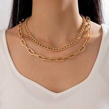 European And American-Border Jewelry Fashion-Hop Short Thick Chain Geometric Necklace Metal Exaggerated Necklace - 30733-nek-g-11 - View 6