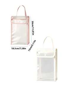 1pc Transparent Large Capacity Hanging Tissue Box, Suitable For Bathroom - Can Also Be Used To Store Clothes, Dorm Supplies And Household Essentials. Waterproof Shower Storage Bag (Pink, Upgraded Version)