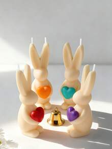 قالب سيليكون على شكل قلب وأذن أرنب لتشكيل البيض، مقاوم للحرارة وسهل التنظيف، مناسب لصنع الشموع DIY، شمع مذاب، جبس، ديكور راتنجي، ديكورات الأعياد والحفلات