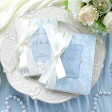 2 Pcs  Wife And Hand Wedding Vow Books With Ribbon Bow Floral Vow Books Notebook Wedding Vows Bride And Groom With 48 Pages 3.94 X 5.91 Inches Bridal Shower Gifts - Black - View 3