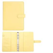 A5皮革活页笔记本，6孔活页笔记本封面，适用于A5内芯纸，可替换内芯的个人计划活页夹封面，带磁性按扣（不含内芯） - 彩色 - 查看 10