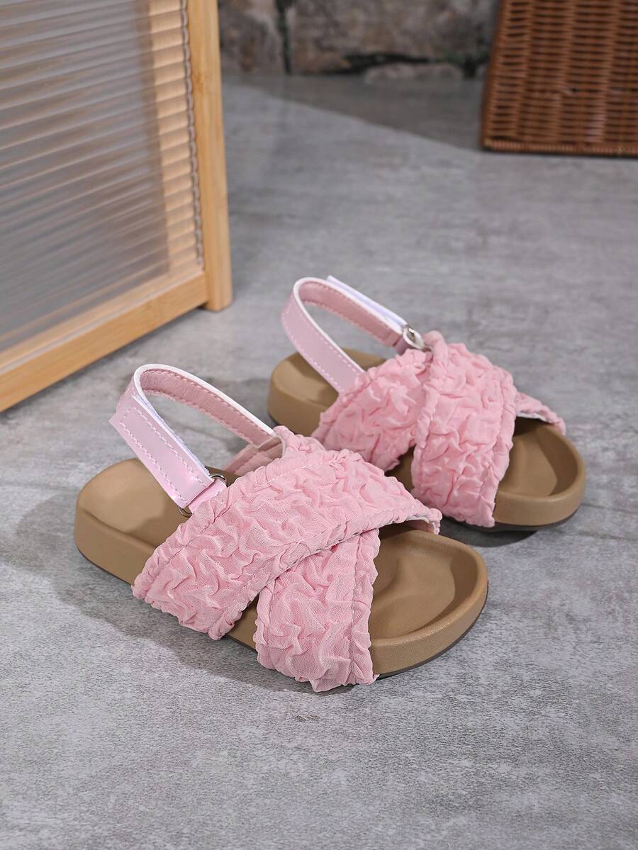 Kids Summer Sandals, New Fashion Open-Toe Princess Shoes, Soft Bottom Toddler Girls Slippers - Pink - View 1