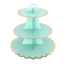 Metallic Edged Cupcake Stand, Multi-Tier Dessert Display Rack, Cupcake Holder For Wedding, Birthday Party, Dessert Table - Multicolor - View 12