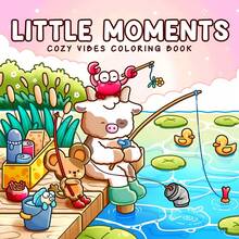 Libro para colorear de 24 páginas con dibujos lindos e interesantes para niños, dibujos relajantes de comportamientos inusuales, pesca en el río, regalo ideal para entusiastas de colorear, adecuado para Año Nuevo, regreso a la escuela, regalos de cumpleaños, artículos de papelería - Mis amigos (comportándose de manera extraña) - Ver 2