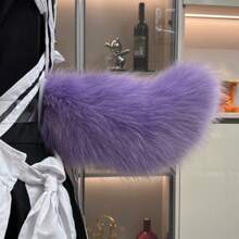 Peluca de cola eléctrica controlada por voz, estilo anime súper lindo, piel sintética para cosplay, Halloween, día de San Valentín, disfraces de carnaval, diseño divertido, material duradero, tapiz de árbol de Navidad, decoración de pared, diadema de calabaza, diadema de orejas de animal para amigos de Halloween, disfraz de cosplay - Taro morado - Ver 10