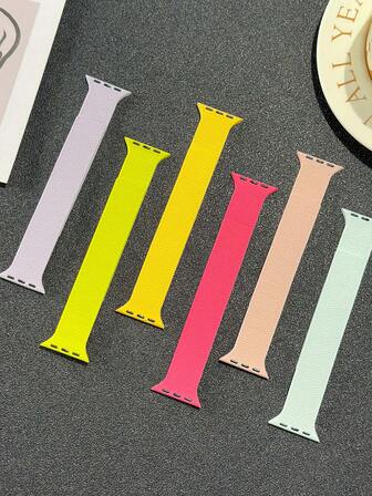 1pc Silicone Magnetic Band With Lychee Pattern Compatible With Apple Watch10/9/8/7/6/SE/5/4/3/2/1/Ultra2 (49mm, 46mm, 45mm, 41mm, 44mm, 40mm, 42mm, 38mm)