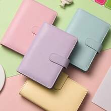 A5皮革活页笔记本，6孔活页笔记本封面，适用于A5内芯纸，可替换内芯的个人计划活页夹封面，带磁性按扣（不含内芯） - 彩色 - 查看 1