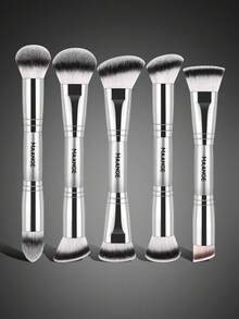 MAANGE 5/18/19件套专业化妆刷套装，便携式旅行化妆刷套装，包含粉底刷、散粉刷、腮红刷、遮瑕刷、修容刷、鼻影刷、高光刷、眼影刷、眉刷、细节刷，适用于液体、膏状和粉状产品，可用于点彩、晕染和洁面。送给女性和女孩的礼物，赠品，专业化妆刷，全套化妆刷套装 - 銀色 - 查看 13