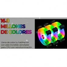 Ventilador para CPU con sistema silencioso de enfriamiento y Luz RGB - Negro - Ver 5