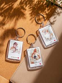 Customized Photo Keychain, Personalized Acrylic Keychain, Customized Couples Keychain, Custom Photo, Valentine's Day Gift, Wedding Souvenir, Couples Gift, New Year Gift, Anniversary Gift, Mother's Day Gift, Birthday Gift, Suitable For Valentine's Day, Wedding, New Year, Couples, Family, Friends, Him, Her, Boyfriend, Girlfriend, Back To School - Multicolor - View 6