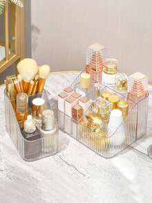 1pc Premium Transparent Cosmetic Storage Organizer Rack,Makeup Bag,Travel Essential - Clear - View 3