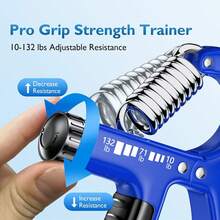 fortalecedor de agarre para antebrazo, fortalecedor de agarre ajustable para entrenamiento de fuerza y rehabilitación, resistencia de 10 a 125 libras, ideal para atletas y terapia física (1,36984709 - Negro - Ver 2