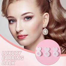 Broches de silicona transparente y plástico para pendientes - Broches de pendientes, almohadillas estabilizadoras de pendientes para pendientes pesados, broches de repuesto cómodos que evitan el descolgamiento del lóbulo de la oreja, se ajustan a pendientes grandes, con formas de corazón y diseños acrílicos - Espaldas de aretes - Ver 5