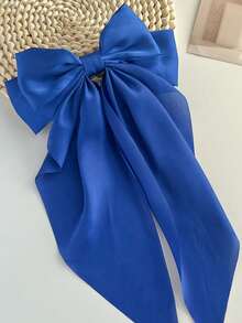 10个随机蝴蝶结丝带发夹，超大纯色发夹，女士爪夹，发卡，发夹 - 隨機10PCS - 查看 2