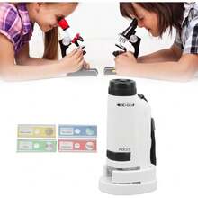 Microscopio de Bolsillo, Pequeño Microscopio de Mano con Redondo 60X a 120X Mini de Bolsillo con Luz LED,36981633 - Multicolor - Ver 6