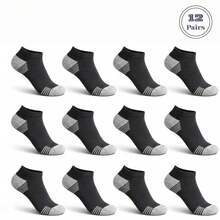 12 Pairs No Show Socks Mens Low Cut Athletic Running Casual Liner Socks. - màu đen - Xem 7