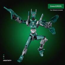 跨境酷炫机甲可动人偶，DIY组装机械机器人，多姿势解压人偶，摆件装饰，超棒DIY机器人饰品，男孩礼物，节日礼物，生日礼物，独特机器人装饰 - 彩色 - 查看 11