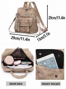 Chất liệu giả da | Khóa đôi trang trí * Dung tích lớn tiện dụng, tôn lên vẻ đẹp cổ điển của việc di chuyển trong đô thị - Dây đeo vai/tay cầm có thể điều chỉnh, người bạn đồng hành đa năng cho việc đi lại hàng ngày và những chuyến đi ngắn, hai cách mang. - Nhiều màu - Xem 3