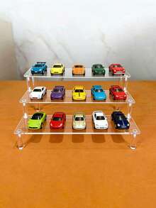 1个透明亚克力桌面汽车模型展示架，透明亚克力小雕像支架，多层娃娃展示架，桌面装饰展示柜。多层香水展示架，多功能收纳整理架。 - 無色 - 查看 1