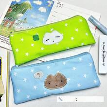 1 túi đựng bút hình ngôi sao dễ thương (màu ngẫu nhiên), túi đựng văn phòng phẩm đơn giản, hộp bút chì lớn dung tích lớn dành cho học sinh, túi đựng văn phòng phẩm di động, túi phân loại văn phòng phẩm đa chức năng, đồ dùng học tập, đồ dùng mùa tựu trường, hộp đựng. - Nhiều màu - Xem 1