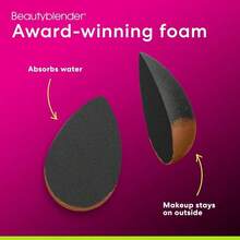 Pro Blender Makeup Sponge Blend Foundations, Powders And Creams Streak Application Vegan, Cruelty Free Made In USA - 專業黑 - 查看 10