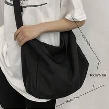 Large Capacity Lunch Bag, Casual Fashion Handbag, Portable Messenger Bag, Student Backpack, Large Capacity Multi-Function Shoulder Bag, Solid Color Minimalist Fashion Commuter Bag, Can Fit Lunch Box, Books And Laptop Crossbody Bag. - Multicolor - View 2