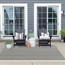 IOHOUZE Black Beige Striped Rug -4'x6' Front Door Rugs Outdoor, Washable Area Rug For Double Front Porch, Large Patio Rug Outdoor Indoor, Doormat For Entryway Porch Entrance,One-Size,LightBeigeFFBlackssstripe4x6Rectangular - LightBeigeFBlacksstripe4x6Rectangular - View 5