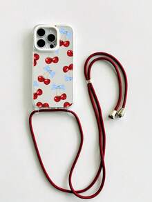 1 dây đeo cổ hình nơ kẻ caro xanh trắng kèm 1 dây đeo rời hình quả anh đào, dây đeo vai/đeo chéo có thể điều chỉnh, dây dày 4mm, vòng bảo vệ ống kính cao cấp, hai lỗ treo, ốp lưng điện thoại TPU mềm trong suốt tương thích với iPhone 17/17 Pro/Air/17 Pro Max/15 Pro Max/15 Pro/15 Plus/11/12/12 Pro Max/13/13 Pro Max/14/14 Pro Max/14 Plus/16/16 Pro/16 Plus/16 Pro Max - Nhiều màu - Xem 8