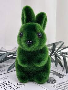 Easter Rabbit Green Foam Flocked Realistic 3D Moss Rabbit Craft Ornament, Garden Decor - Multicolor - View 9