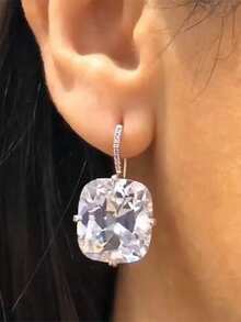 1 Pair Teen Cubic Zirconia Drop Earrings For Girls For Daily Decoration For Party Jewelry Birthday Gift - 1# - View 5