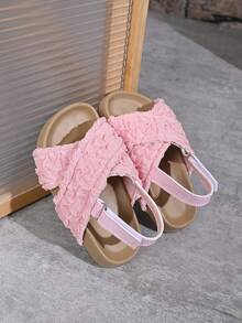 Kids Summer Sandals, New Fashion Open-Toe Princess Shoes, Soft Bottom Toddler Girls Slippers - Pink - View 6