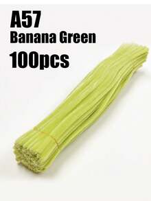 100件装管道清洁工具工艺品，绿色管道清洁刷，雪尼尔管道清洁刷，多种颜色混装，适合DIY手工创意项目，是情人节、中国新年和春季花卉装饰的理想之选。 - 綠色 - 查看 23