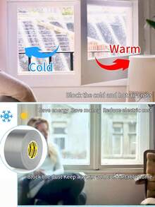 196 Inch Window Draft Stopper - Insulation Film Weather Stripping - Winter Windproof Waterproof - High Adhesive Seal Strip - 196in - View 5