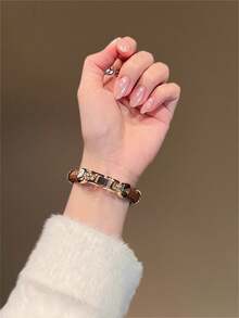 Dây đeo đồng hồ bằng da dệt hình thoi, kích thước 18mm, 20mm, 22mm, có thể điều chỉnh độ dài, tương thích với Samsung Galaxy, Garmin, Amazfit và các thương hiệu khác - Bền, mềm, thoáng khí. - Vàng nâu - Xem 5