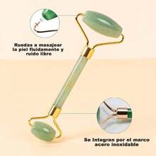 Kit de Rodillo de Jade y Gua Sha Masajeador Facial y Corporal Jade Roller VERDE - como en la foto - Ver 5