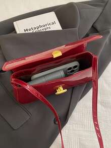 Underarm Bag, Baguette Bag, Handbag, Shoulder Bag, Versatile Design - Red - View 9