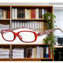 High Definition East Sea Crystal Reading Glasses, Lightweight & Scratch-Resistant, Multi-Color, +1.0X To +4.0X Magnification, Spring Hinges, Blue Light Auto-Focus, Floral Print, Courtly Style, PC (Polycarbonate) Frame, Suitable For All Seasons - Multicolor - View 3