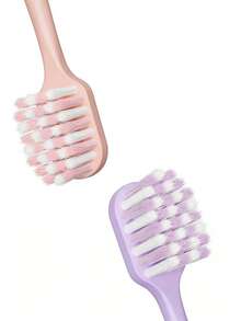 5pcs Ultra-Soft Plush Cloud-Like High Quality Adult Family Couple Sakura Toothbrushes - Multicolor - View 9