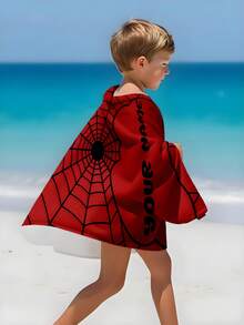 1pc Customized Text Spider Web Pattern Beach Towel, Personalized Bath Towel, Kids Towel, Pool Towel, Bathroom Towel, Vacation Gift, Beach Towel, Outdoor Travel, Beach Essential - Multicolor - View 4