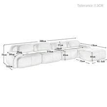 Sofas & Couches - Beige + Corduroy + 4 Seat - View 3