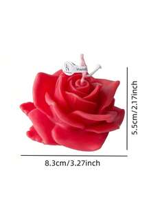 3D玫瑰花香氛蜡烛，高端浪漫氛围礼品，逼真花卉设计 - 彩色 - 查看 5