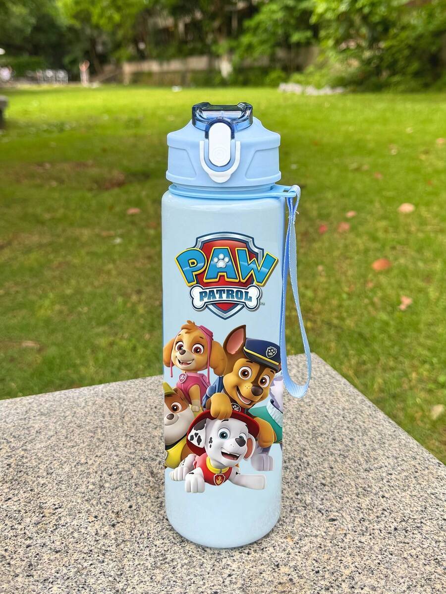 Paw Patrol 1个800毫升/27盎司防漏加压水瓶，轻便耐用塑料材质，可爱卡通设计，适合健身、跑步、篮球等运动，便携时尚，生日、母亲节、毕业礼物，运动补水装备（部分配件随机发货） - 彩色 - 查看 1