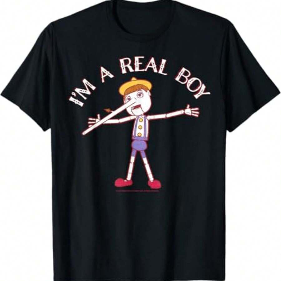 Shreks Pinocchios I'm A Real Boy T-Shirt - màu đen - Xem 1