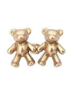 2pcs Bear Pattern Pants Sewing Buttons Jeans Buttons, No Sewing Removable Bear Waist Buckle Pants Waist Change Artifact Bear Buckle Skirt Buckle Decorative Buckle, Waist Change Artifact Pants Button, Adjustable Belt Button - Multicolor - View 5