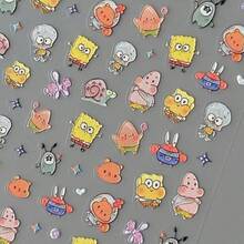 SpongeBob SquarePants 一叠可爱的Q版卡通涂鸦贴纸，防水材质。非常适合装饰手机壳、日记本、水瓶、行李箱等等。是送给朋友的绝佳礼物，也是圣诞节、万圣节、派对和生日的理想之选。 - 彩色 - 查看 3