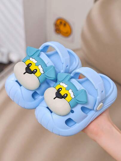 1 par de sandalias con diseño de cachorro lindo para niños, chanclas de playa de verano para niños y niñas pequeños, adecuadas para primavera/verano