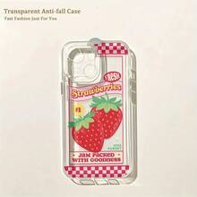 Funda Transparente de TPU Suave con Diseño de Fresa para iPhone 17, 16e, 16, 15, 14, 13, 12, 11 Pro Max, Plus - Color mezclado 1-1136 - Ver 6