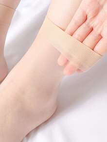 20 de perechi de șosete scurte transparente pentru femei, negre și culoarea pielii, șosete ușoare de primăvară/vară, șosete scurte casual transparente (fără carton) - Bej - Vizualizare 8