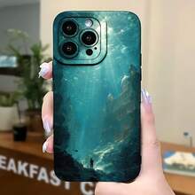 Funda de Teléfono Diseño de Arte Fantasía Castillo Submarino Para  17 15 Pro Max  17 14 Pro  17 13 Pro  17 12 Pro  Galaxy S23 S22 S21 S20 Funda de Protección para Teléfono Regalo de Pareja para Novio Novia San Valentín Cumpleaños - Blanco antiguo - Ver 5
